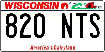 WI license plate 820NTS