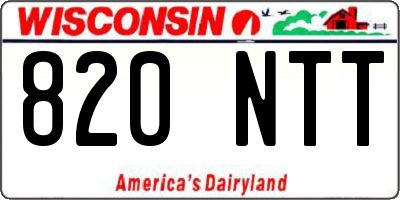 WI license plate 820NTT