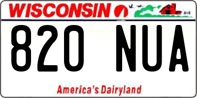 WI license plate 820NUA