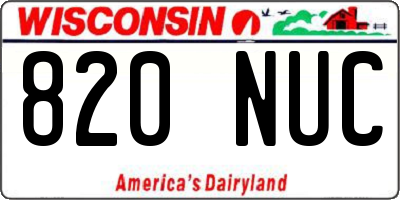 WI license plate 820NUC
