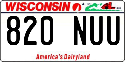 WI license plate 820NUU