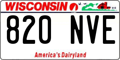 WI license plate 820NVE
