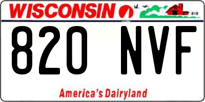 WI license plate 820NVF
