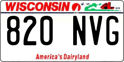 WI license plate 820NVG