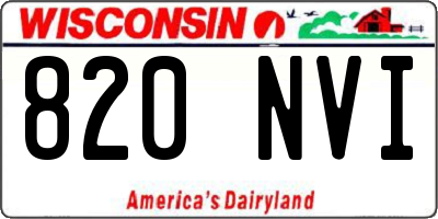 WI license plate 820NVI