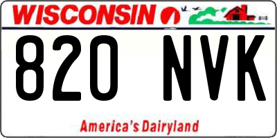 WI license plate 820NVK