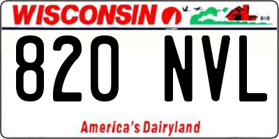WI license plate 820NVL