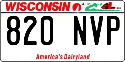 WI license plate 820NVP