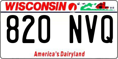 WI license plate 820NVQ