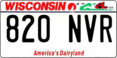 WI license plate 820NVR