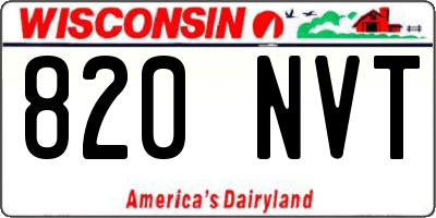 WI license plate 820NVT