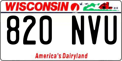 WI license plate 820NVU