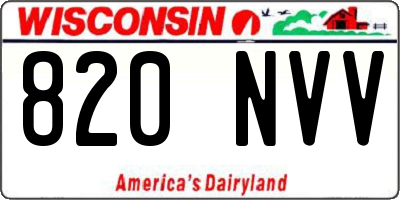 WI license plate 820NVV