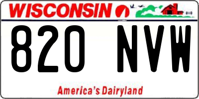 WI license plate 820NVW