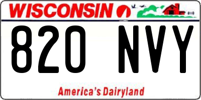 WI license plate 820NVY