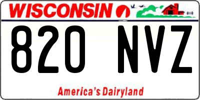 WI license plate 820NVZ
