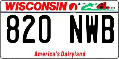 WI license plate 820NWB