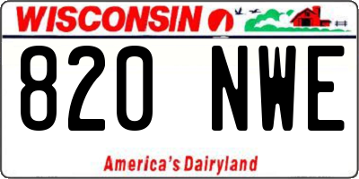WI license plate 820NWE