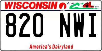 WI license plate 820NWI