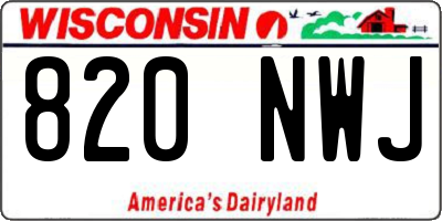 WI license plate 820NWJ