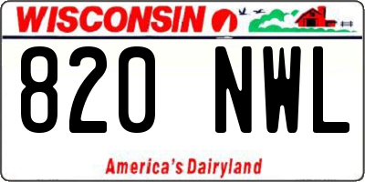 WI license plate 820NWL