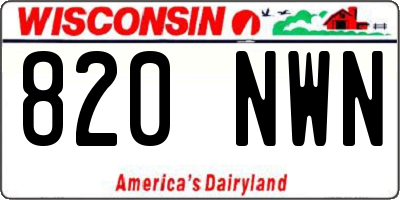 WI license plate 820NWN