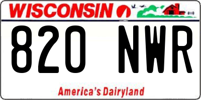 WI license plate 820NWR