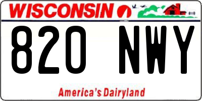 WI license plate 820NWY