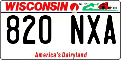 WI license plate 820NXA