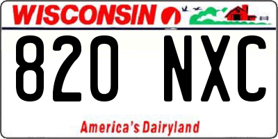 WI license plate 820NXC