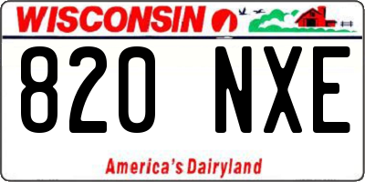 WI license plate 820NXE
