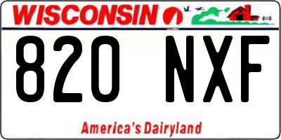 WI license plate 820NXF