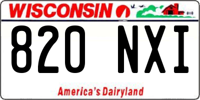 WI license plate 820NXI