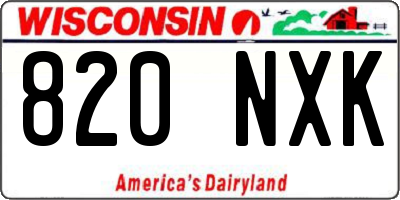 WI license plate 820NXK