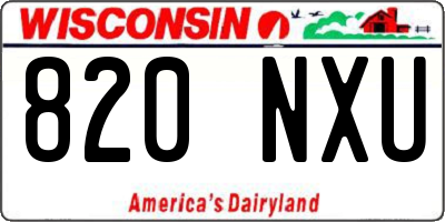 WI license plate 820NXU