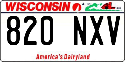 WI license plate 820NXV