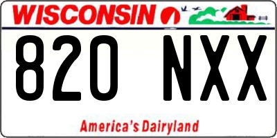 WI license plate 820NXX