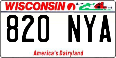 WI license plate 820NYA