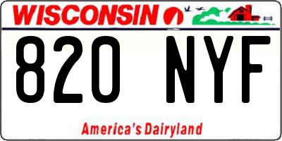 WI license plate 820NYF