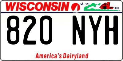 WI license plate 820NYH