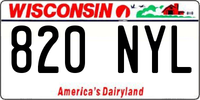 WI license plate 820NYL