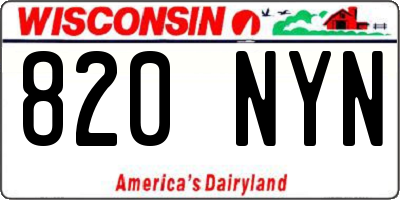 WI license plate 820NYN