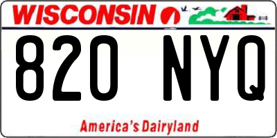 WI license plate 820NYQ