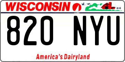 WI license plate 820NYU