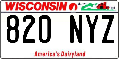 WI license plate 820NYZ
