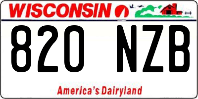 WI license plate 820NZB