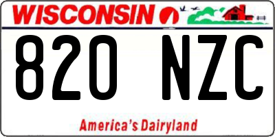 WI license plate 820NZC