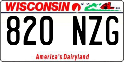 WI license plate 820NZG