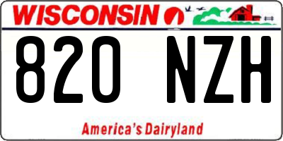 WI license plate 820NZH