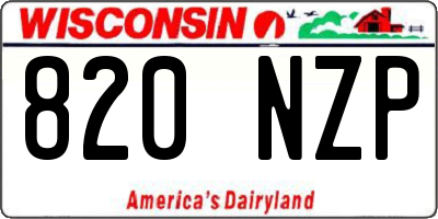 WI license plate 820NZP
